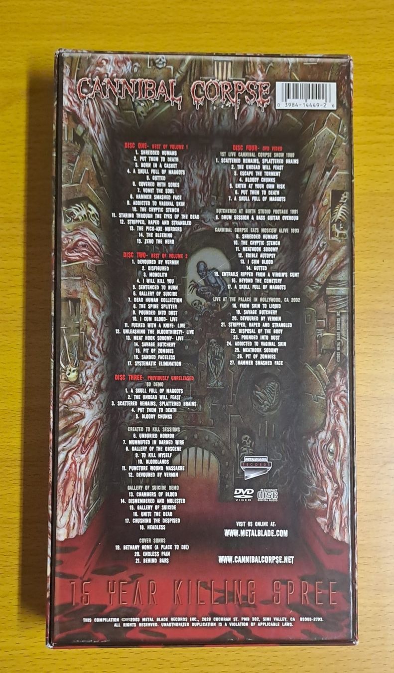 CDs: Cannibal Corpse 15 Year Killing Spree Boxset – D'occasion à Bünzen par Rtron 1