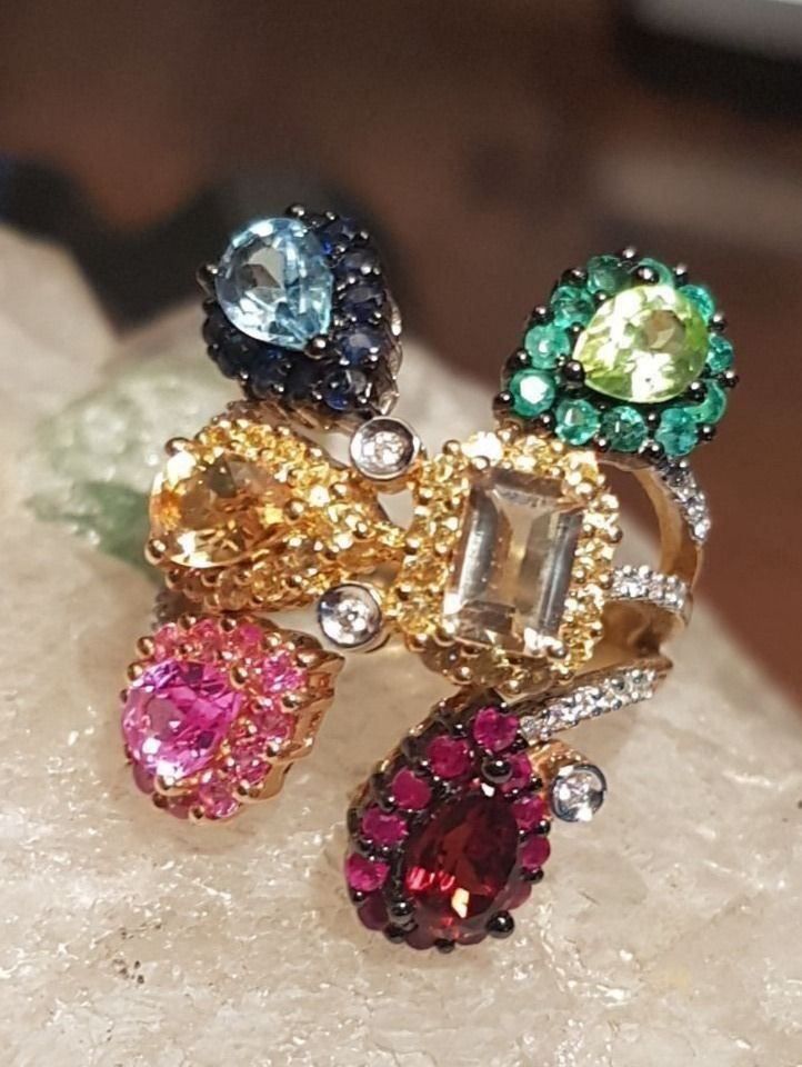 Ringe: Juwelen - RING mit vielen Edelsteinen – Neu (gemäss Beschreibung) aus Unterägeri von Altgoldschmuck 2