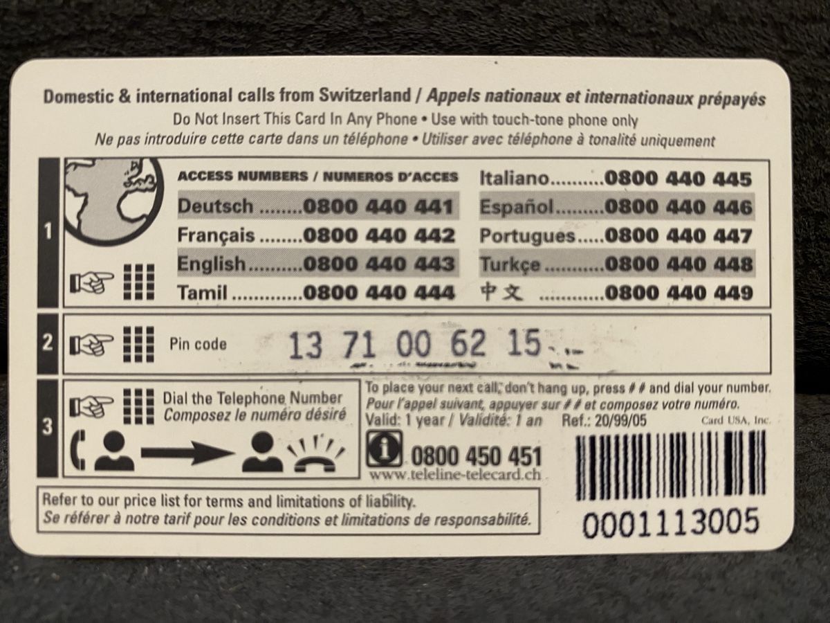 Cartes de téléphone: Teleline – D'occasion à Lausanne par babacard10 1