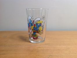 vintage verre "a moutarde" Schtroumpfs 1998 / Schlümpfe Glas