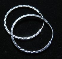 Silber 835 Creolen Ohrringe 25 mm / 1,5 mm