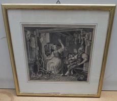 Antike Lithografie 1936 Kloster Schänis Trachten Walensee