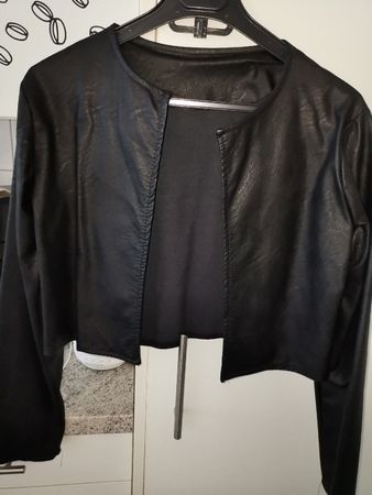 Schwarze Jacke im Leder Look - One size
