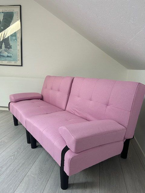Divani: Schlafsofa Leinen multifunktional rosa – Usato da Duggingen venduto da zeno133 1