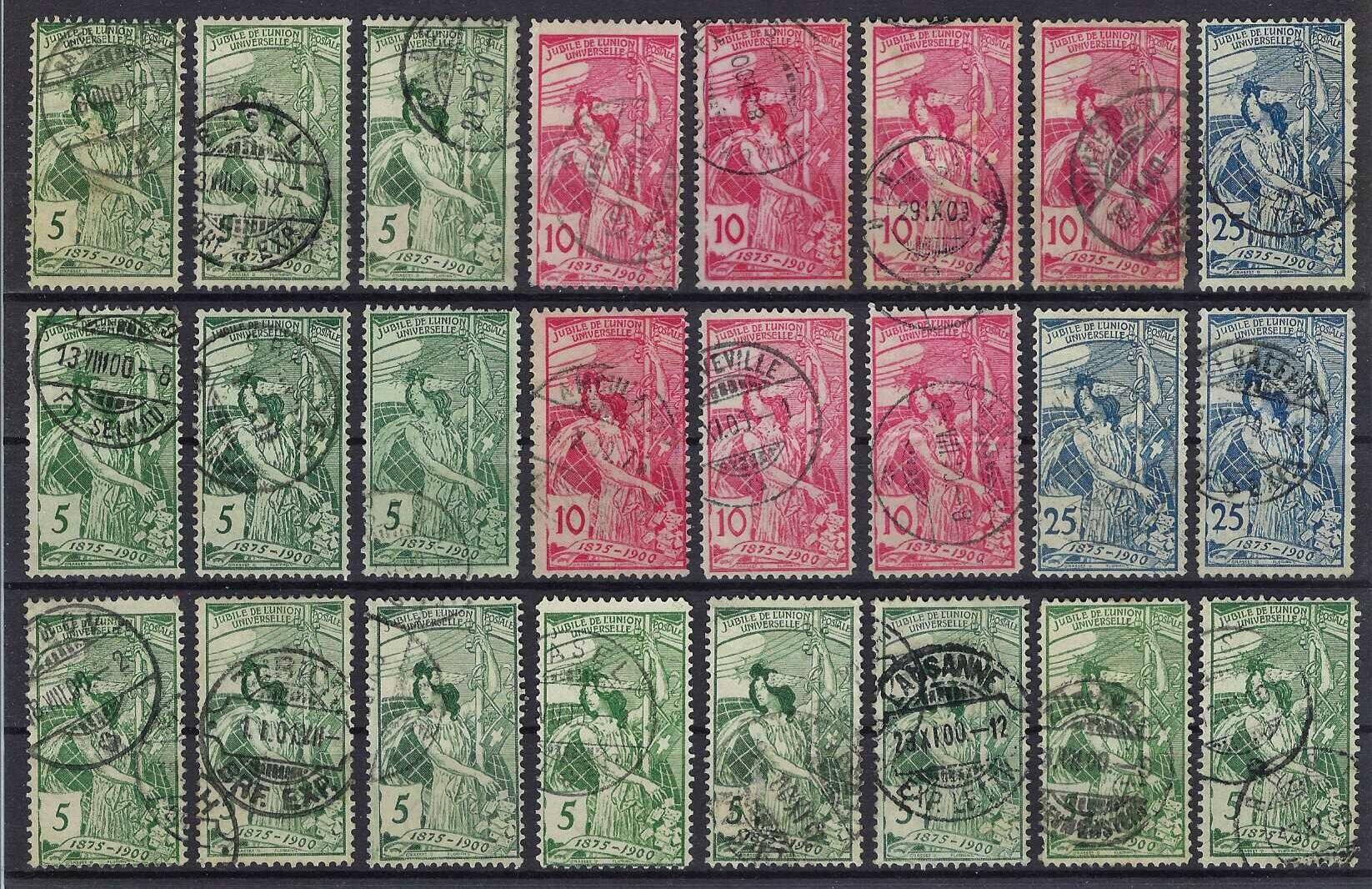 Tous les timbres: 1900 U.P.U. gute und saubere Werte gest. – D'occasion à Hitzkirch par walti1959