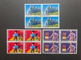 1969 Nr. 468-470 im 4er Block mit ET-Stempel