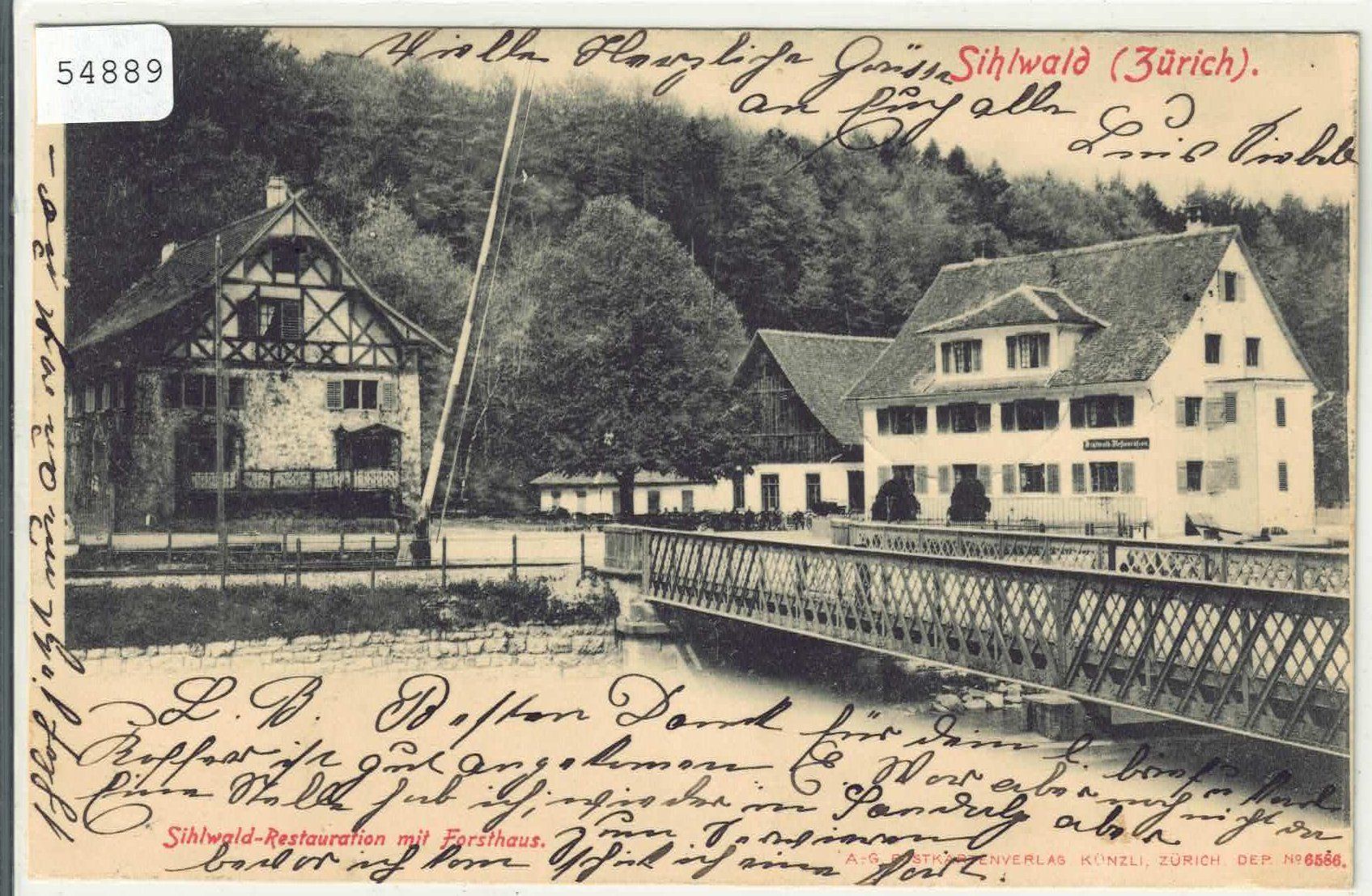 Ansichtskarten: Sihlwald - Restaurant mit Forsthaus – Gebraucht aus Ettingen von Kartenplanet