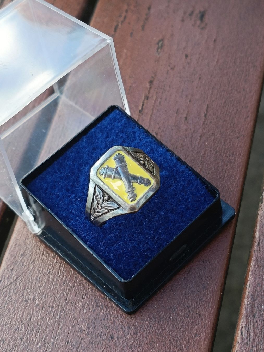 Schweizer Armee Uniformi: Historischer Schweizer Militär Ring Kanonier ca. 1930 – Usato da Brugg AG venduto da Ente015