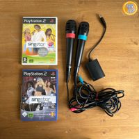 PS2 - Singstar mit 2 Mikrofone und 2 Spiele - Karaoke-Spass