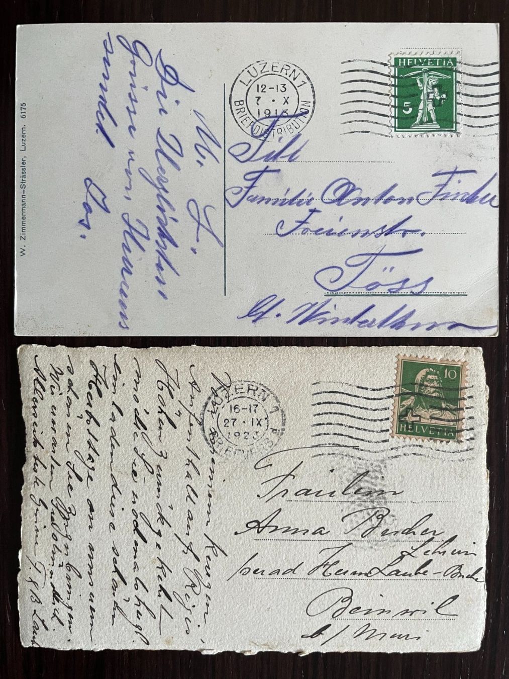 Cartoline postali: LUZERN Ansichten mit Dampfschiff, 4 Ansichtskarten – Usato da Wald ZH venduto da TLILEF 4