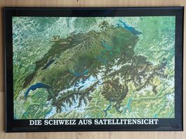 Plakat Satelliten Aufnahme Schweiz