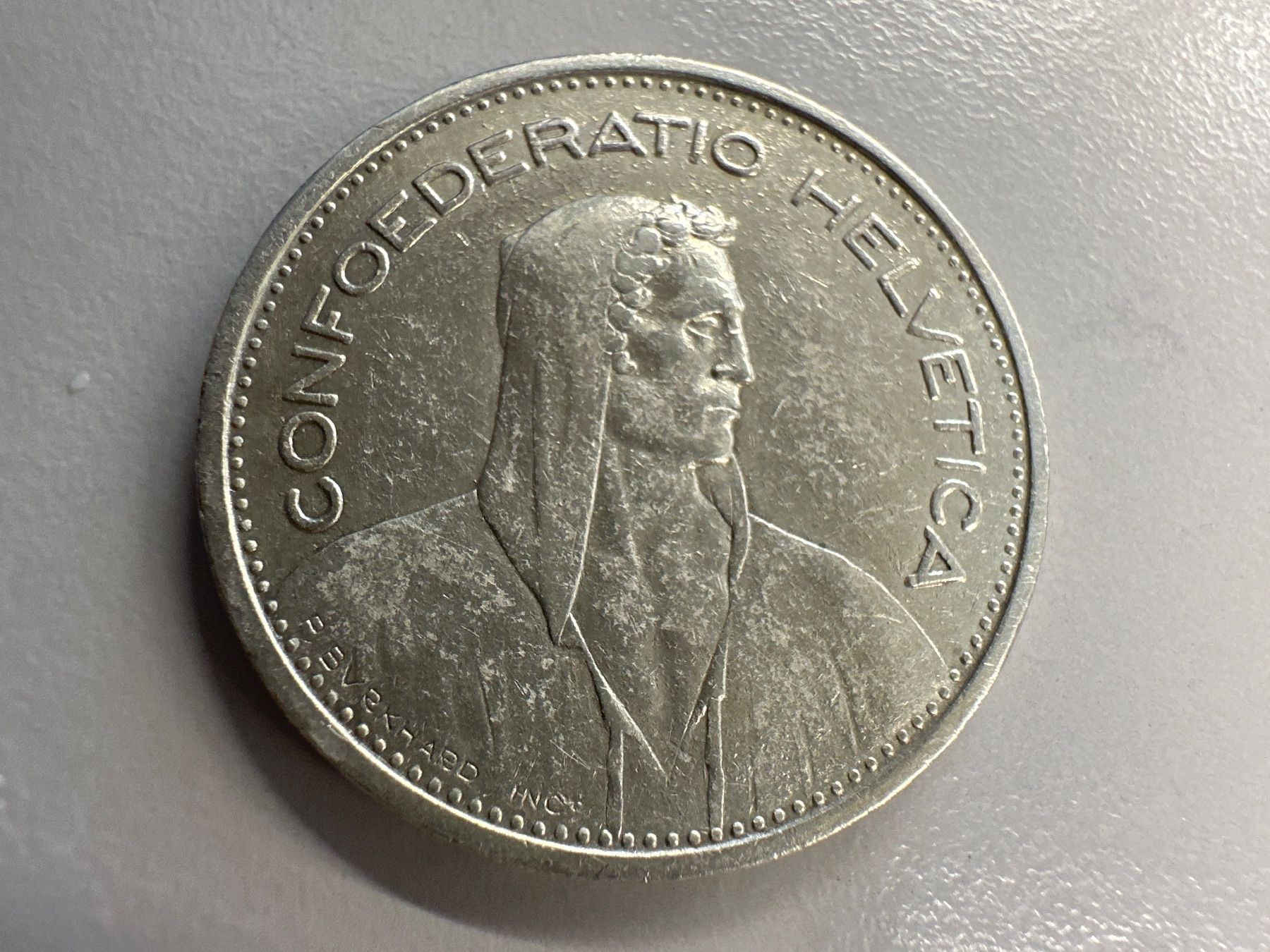 Tutti le monete: 5 Fr. Silber Schweiz 1952 – Usato da Herisau venduto da herau 1