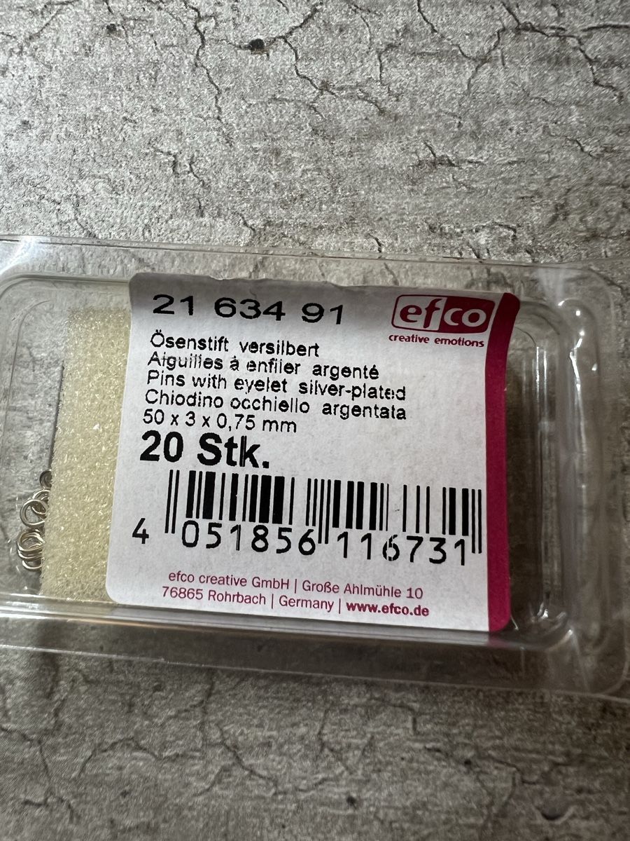 Kit bricolage: 20 Stk. Ösenstifte versilbert, Basteln – Nuovo e nell'imballaggio originale da Stein AG venduto da Anastasia_Asya 1