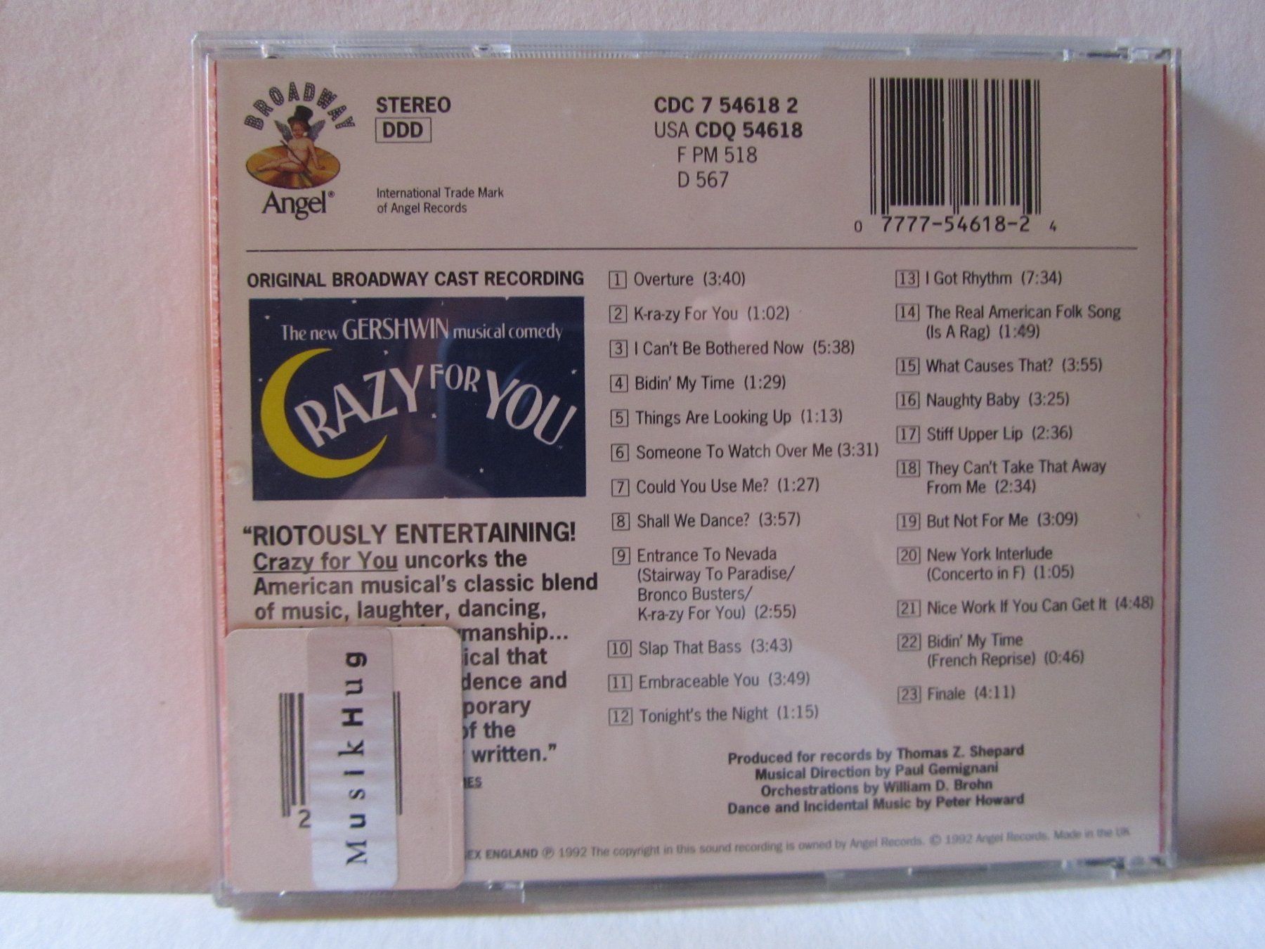 CD: the new Gershwin musical comedy, CD, Crazy for you – Usato da Weiningen ZH venduto da dietsch57 1