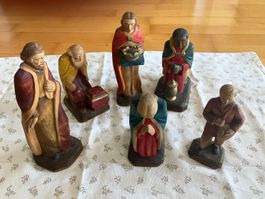 Krippenfiguren Holz handgeschnitzt, guter Zustand