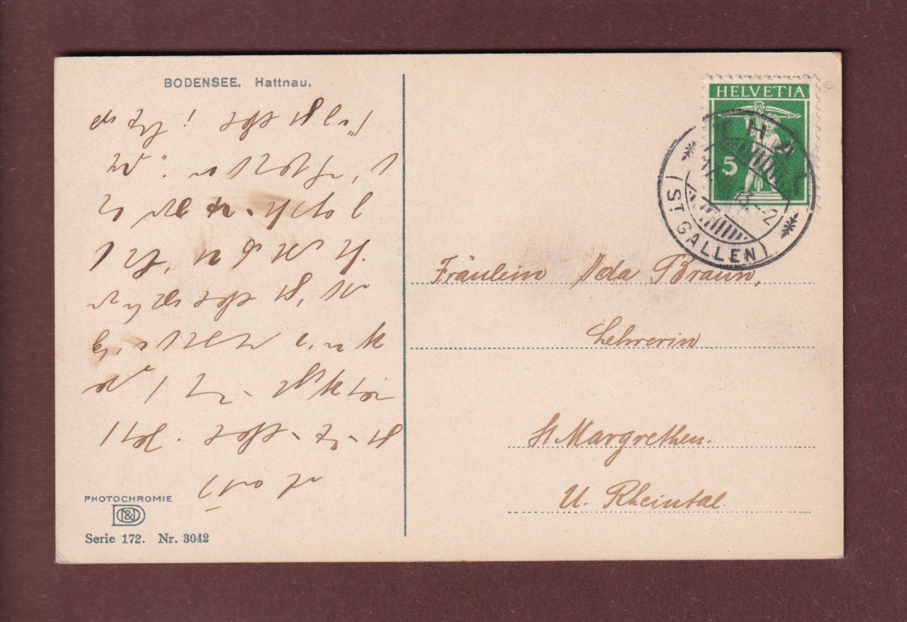 Cartoline postali: LANDSCHAFT - Frühling - Bodensee - 1913 – Usato da Pully venduto da nicecards 1