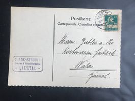 Postkarte F.Boc-Strübin Liestal 1930 10Rp g Tellkopf