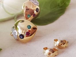 1P. 18Kt. Bi-Color OST Rubin, Safir, Smaragd, Diamant