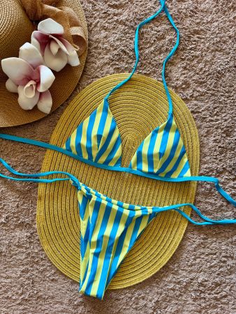 Sexy Streifen Bikini Set – Gratis Versand - M