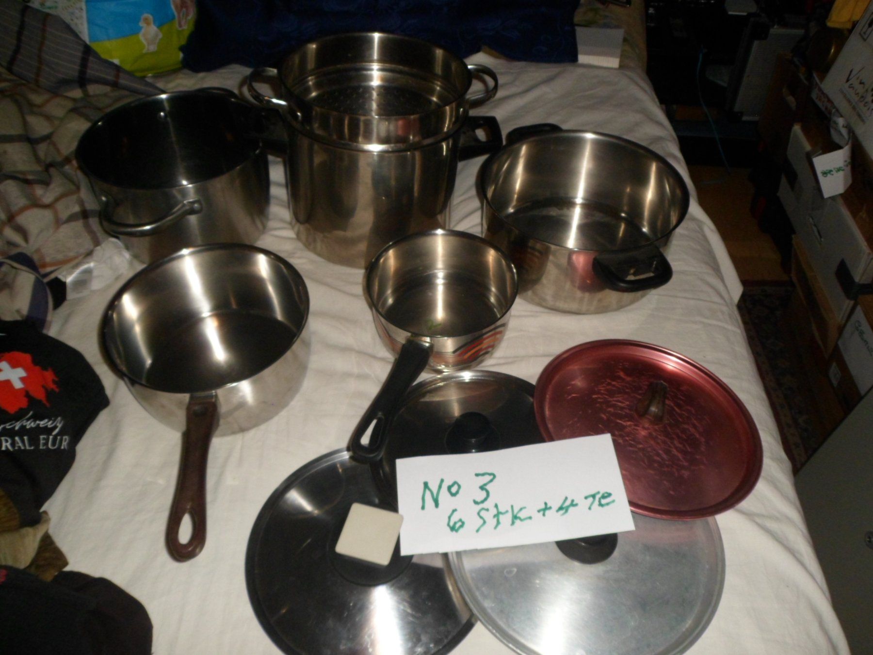 Padelle: pfanne mit deckel 6stk+4stk/10teile  silfer – Usato da Zuchwil venduto da t.rachel 1