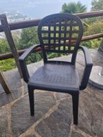 Gartenstühle 5 Stück - anthrazit wetterfest/plastik