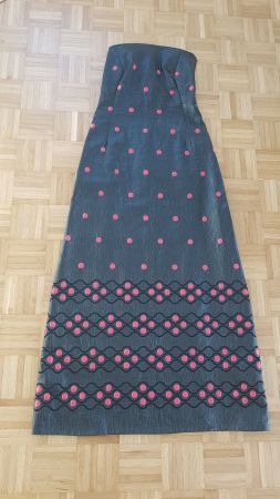 elegantes Abendkleid schwarz fucsia