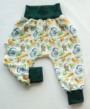 Sommer Pumphose aus Musselin - Safari -Tiere 80/86 - NEU