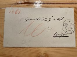 1861 Faltbrief mit Inhalt Thusis - Grüsch über Chur