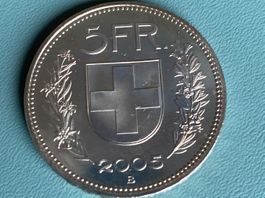 Schweizer 5 Fränkler Münze, Jahrgang 2005, Top Zustand!