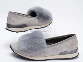 Roberto della Croce Wildleder Slipper Schuhe US8 EU38 Pelz