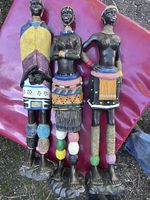 3 statues magnifiques femmes africaines 