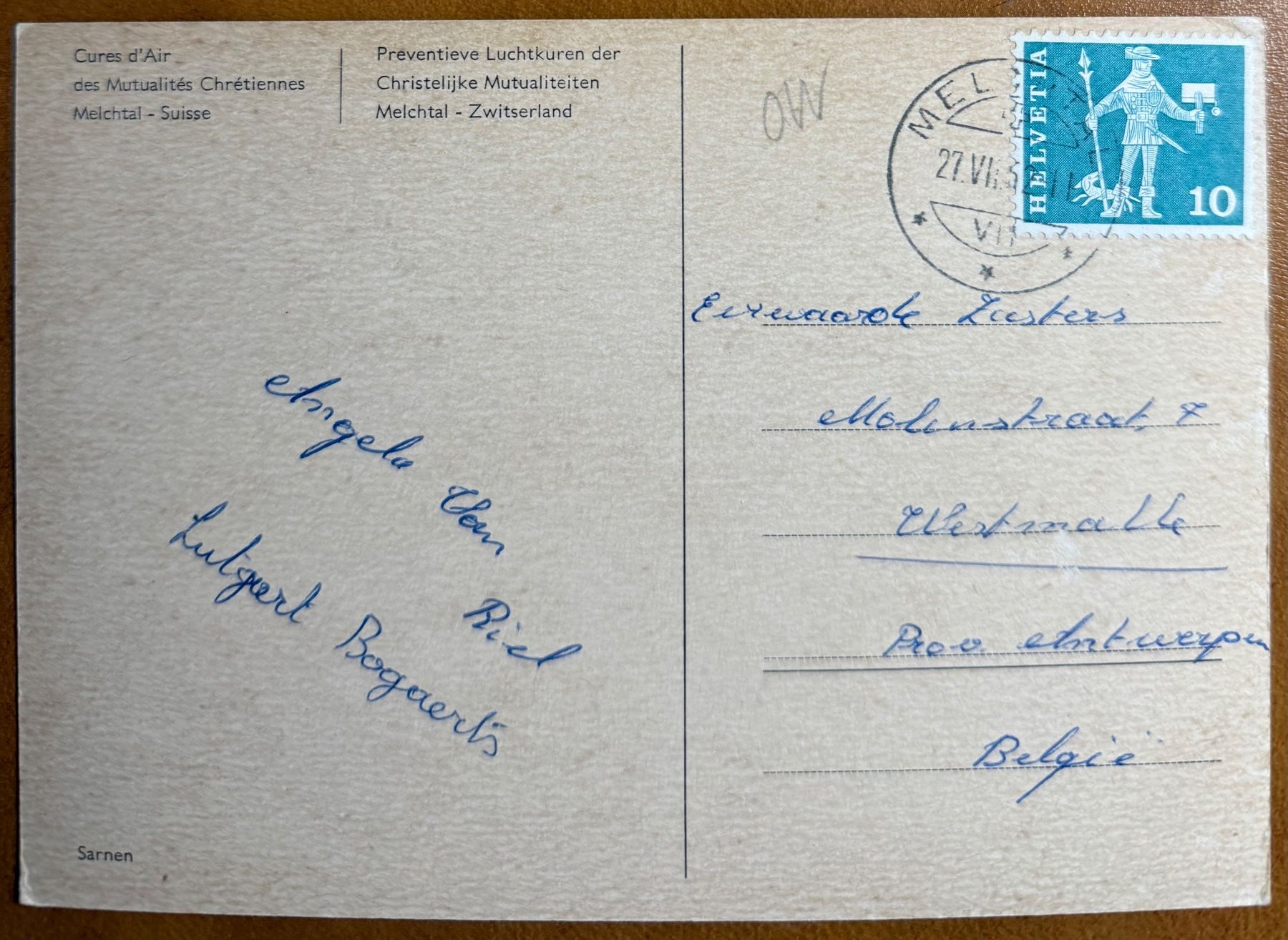 Cartes postales: MELCHTAL - 1962 – D'occasion à Lutry par Ediego 1