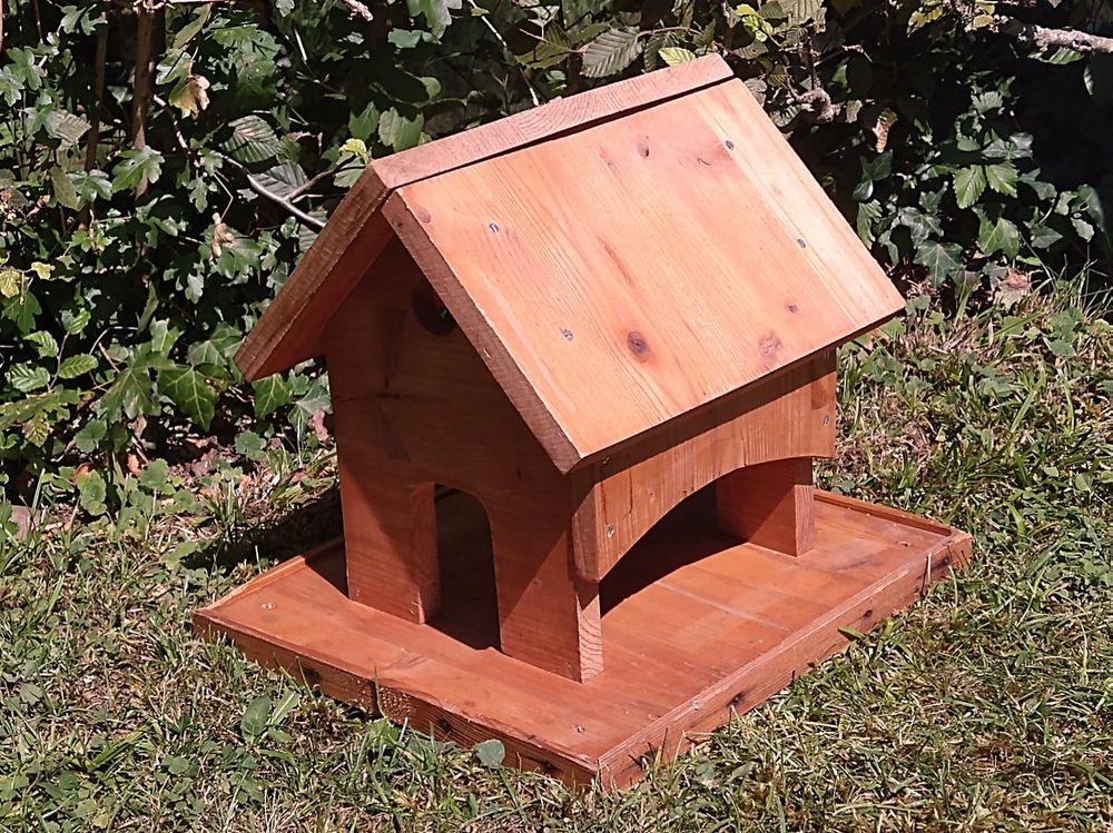 Glitzhome Vogelhaus Aus Holz Im Used-Look – Mit Aufhänger, 21x12x22 Cm | Gartendeko & Vogel-Futterhaus