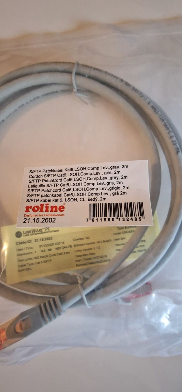Cavi: Roline S/FTP Patchkabel Kat6, LSOH,Comp.Lev.,grau, 2m – Nuovo e nell'imballaggio originale da Ziefen venduto da Ringwraith 1
