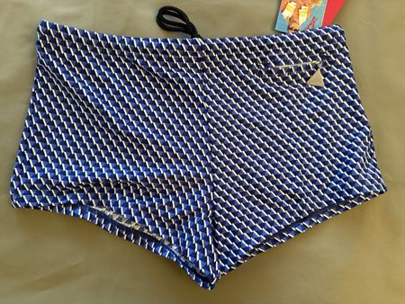 Neu Badehose Lahco blau mit Muster Grösse M mit Etiket