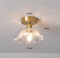 Lampe Suspendue Vintage en Pierre de Verre à Fleurs