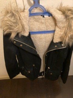 damenwinterjacke schwarz mit kapuze gr. 38