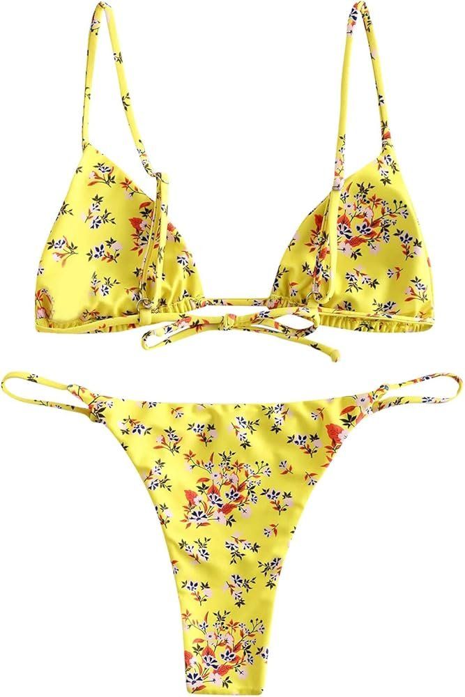 Costumi da bagno & Bikini: Bikini jaune à fleurs - Taille S – Nuovo (secondo la descrizione) da Chavannes-Renens venduto da mau_8rwz 4