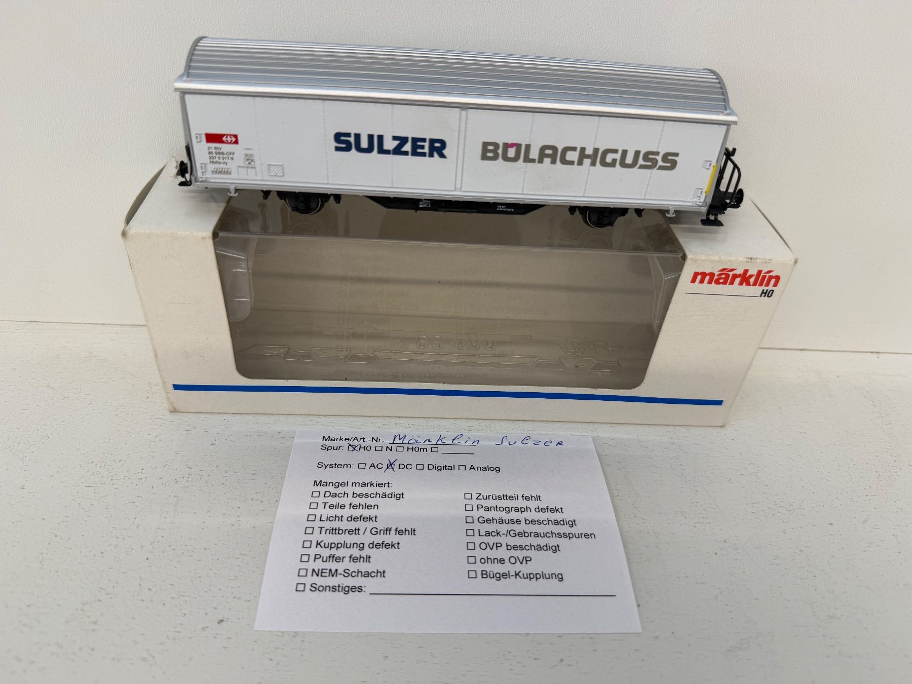 Märklin Trains électriques: Märklin Sulzer Güterwagen Bülachgruss SBB Hbis – D'occasion à Büsserach par ModellbahnDepot 8