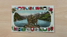 Alte Ansichtskarte Rütlischwur Wappen - Prägedruck