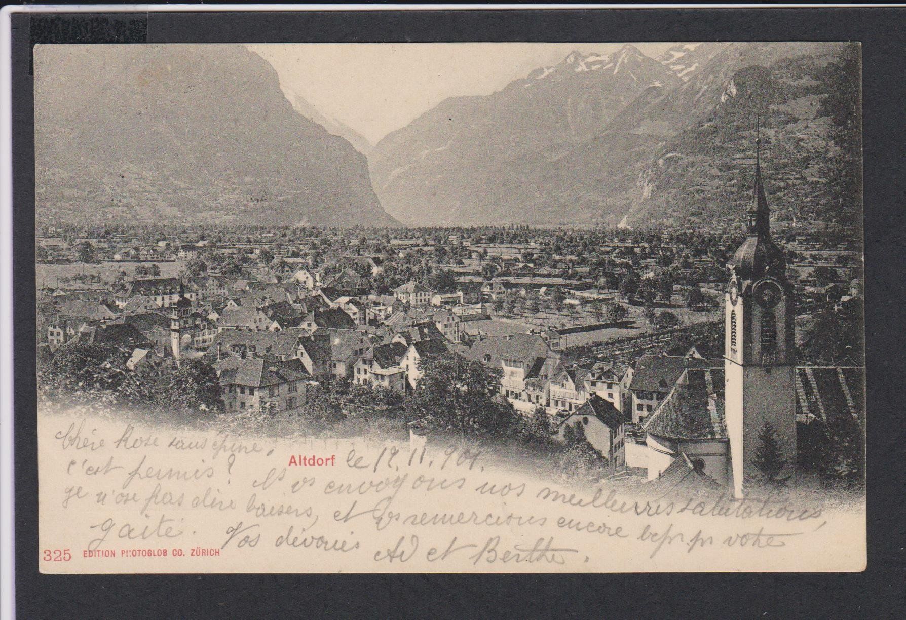Cartoline postali: Altdorf  UR   -   alte Ansichtskarte  gestempelt 1901 – Usato da Vitznau venduto da Ropaku