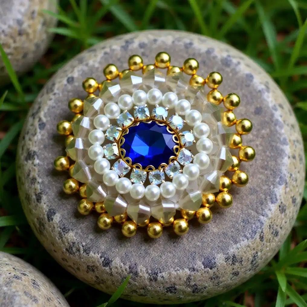 Spille & Fermagli: Luxuriös Blauer Saphir Royal Brosche - Handgemachte Brosche – Nuovo e nell'imballaggio originale da Vals venduto da ABA-Atelier 7