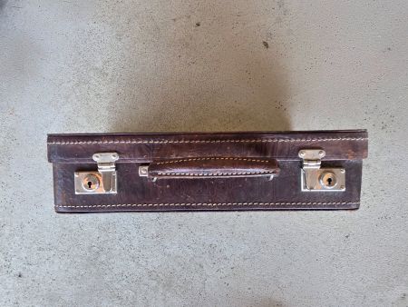 antiker Leder Koffer Toiletten Reise Akten Koffer Vintage