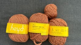 162 Gramm Heyd Baumwolle braun, mercerisiert, Sommer-Garn