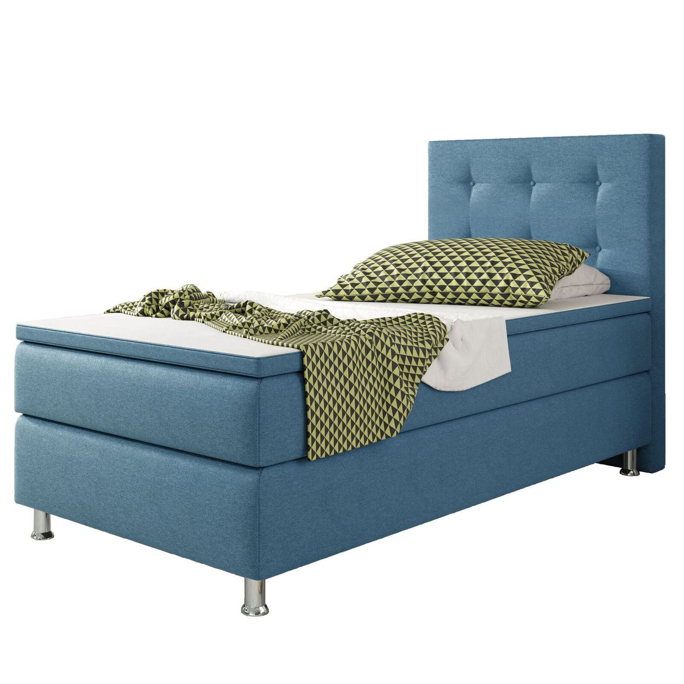 Betten: Boxspringbett 90x200 Blau Einzelbett Hotelbett Bett – Neu und originalverpackt aus Wallenwil von toesstal-vertrieb 3