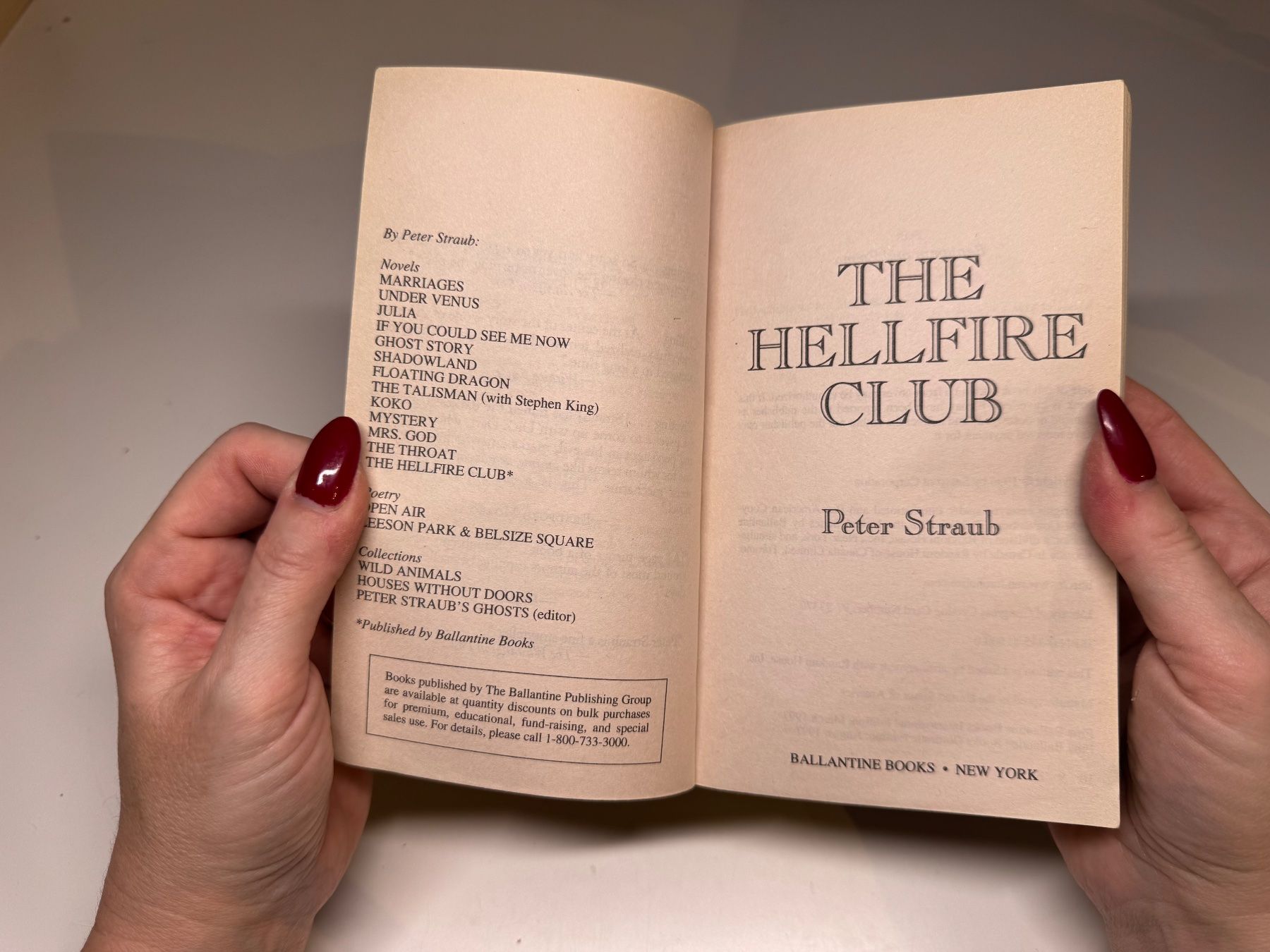 Libri: NOVEL: Peter Straub, The Hellfire Club – Usato da Grosswangen venduto da English_books 2