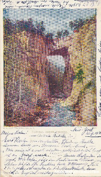 Cartoline postali: Virginia USA - natural Bridge Litho + 1901 – Usato da Emmenbrücke venduto da teestube