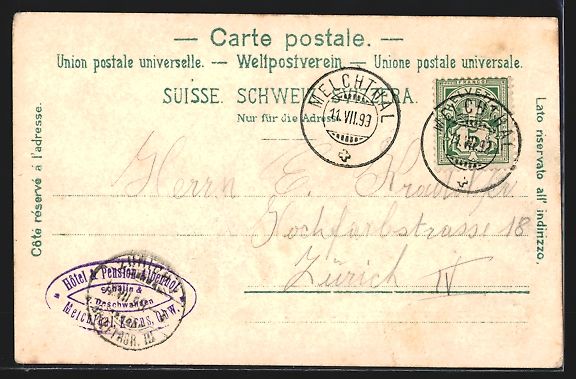 Cartoline postali: Obwalden-Melchthal, Teilansicht mit Kirc – Usato da Berlin venduto da bartko-reher 1