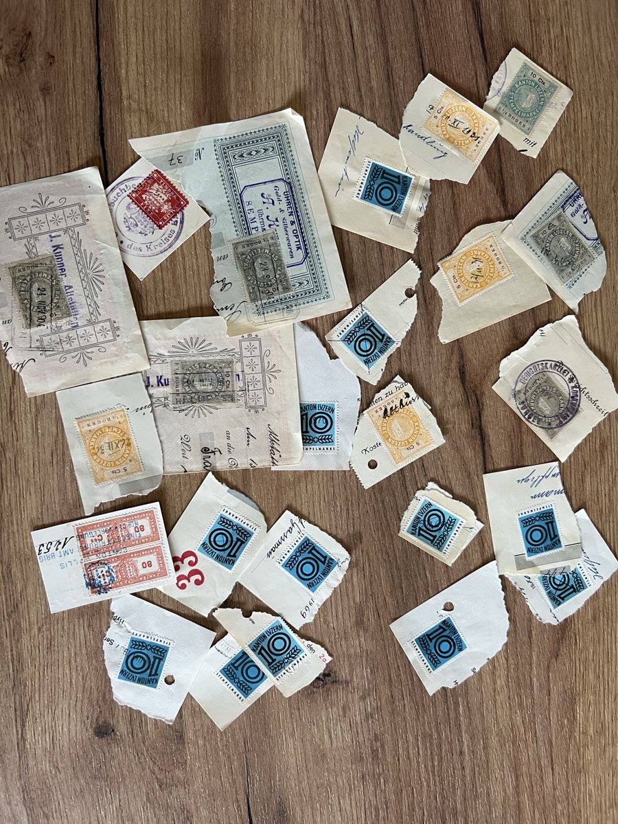 Tutti i francobolli: Lot: alte Stempelmarken-Abschnitte – Usato da Braunau venduto da Desil2511