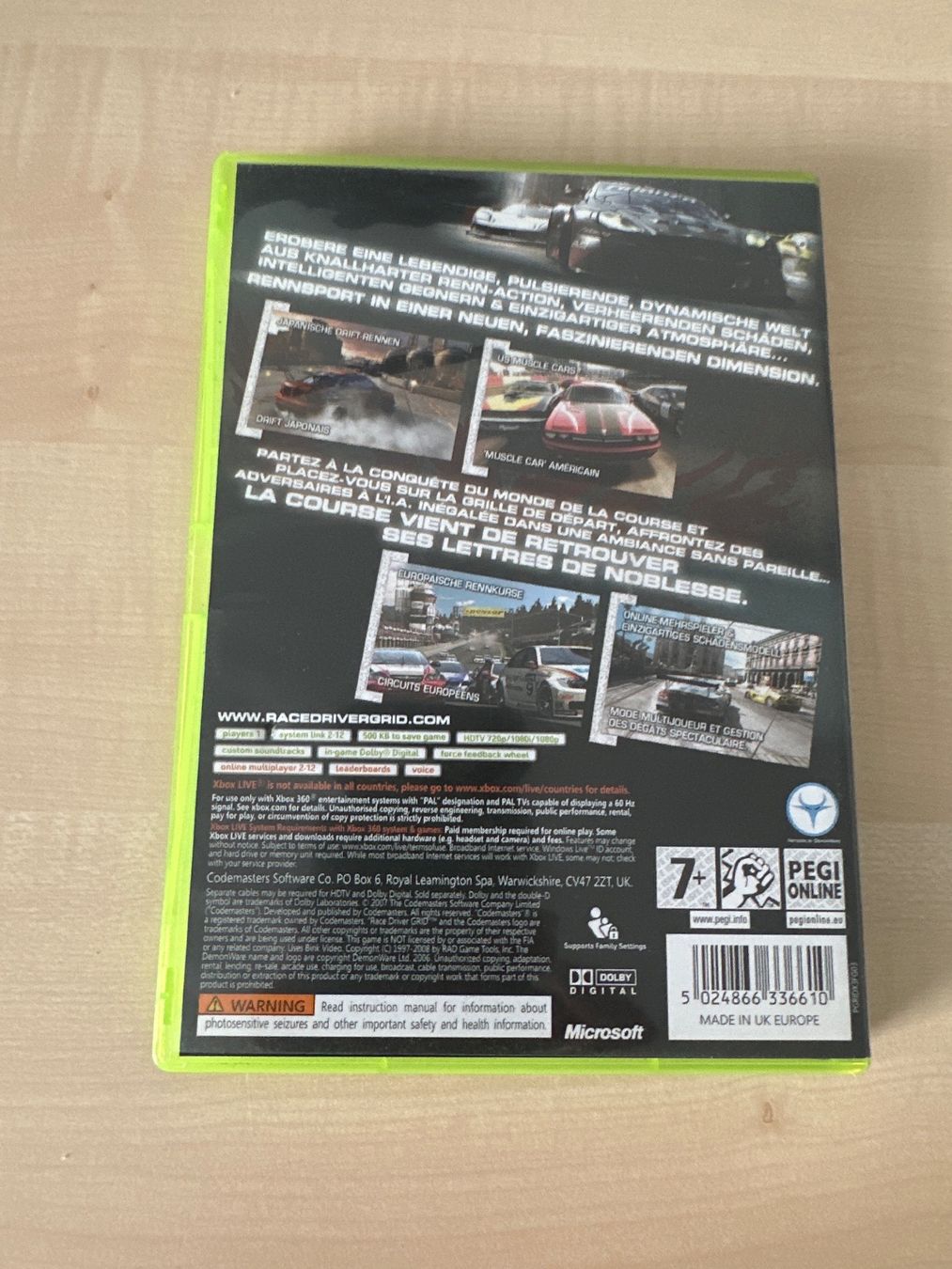 Microsoft Giochi: Xbox 360 Grid- Racedriver – Usato da Arisdorf venduto da comestibles 1